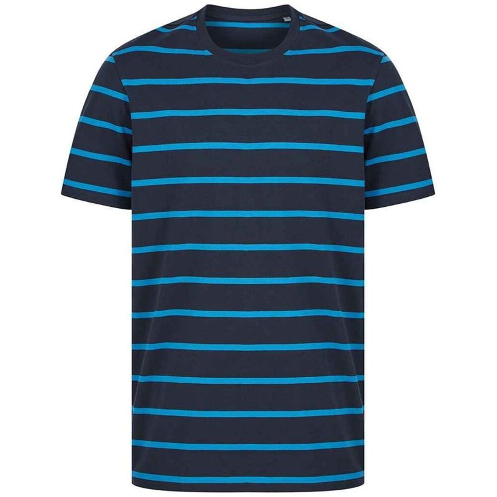 Front Row Unisex Adult Striped T-Shirt / Navy/Marine Blue